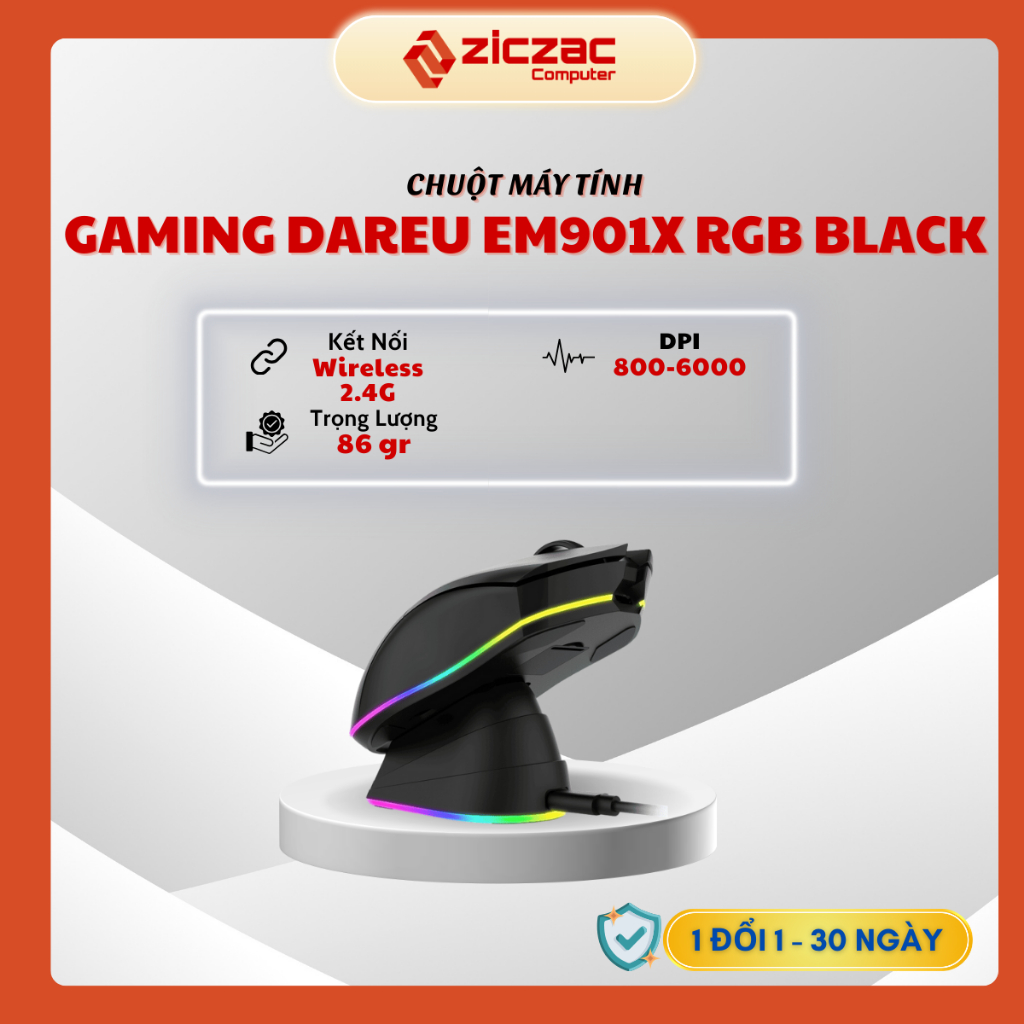 Chuột không dây Gaming DAREU EM901X RGB (Black / Pink/ Blue-White ...