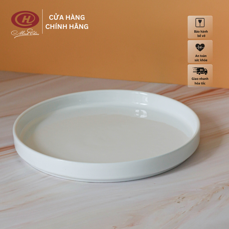 Đĩa sứ trắng Mono cao cấp phong cách Bắc Âu