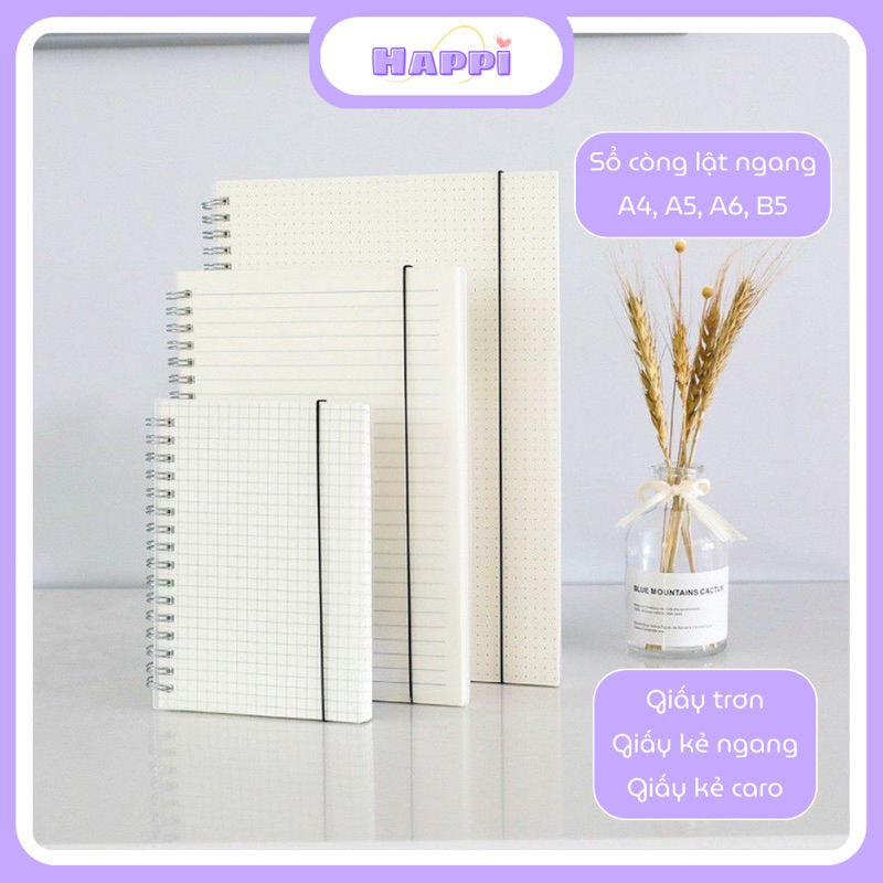 Sổ còng HAPPI bìa sổ còng B4 A5 A6 binder còng sắt làm sổ tay, sổ ghi ...
