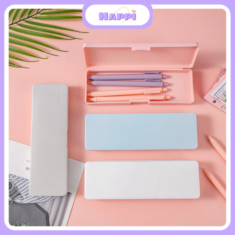 Hộp bút đa năng nhiều ngăn chữ nhật dễ thương Màu Pastel HAPPI Hộp đựng