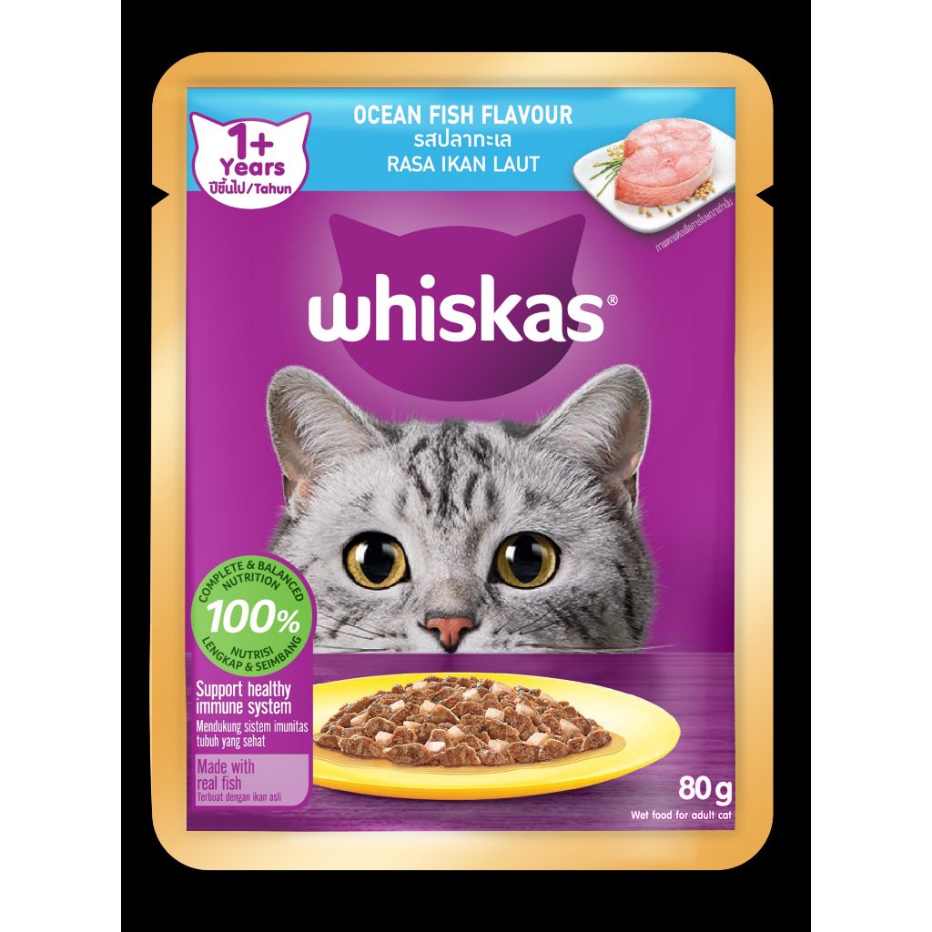 24 Gói Sốt Mèo Whiskas 80g / 70g Mix Vị Đa Dạng Cho Mèo Lớn Và Mèo Con Hỗ Trợ Dinh Dưỡng