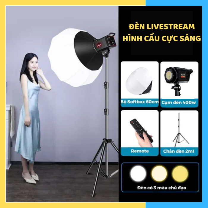 Bộ Đèn LIVESTREAM Bediro BD-400S Hình Cầu Công Suất Cực Lớn | Shopee ...