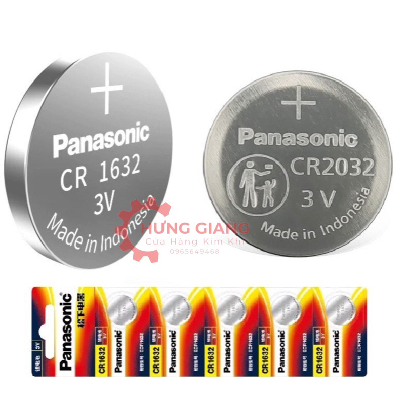 1 Vỉ 5 viên Pin Panasonic CR2016, CR1620, CR2025, CR2032,... pin điện tử chính hãng
