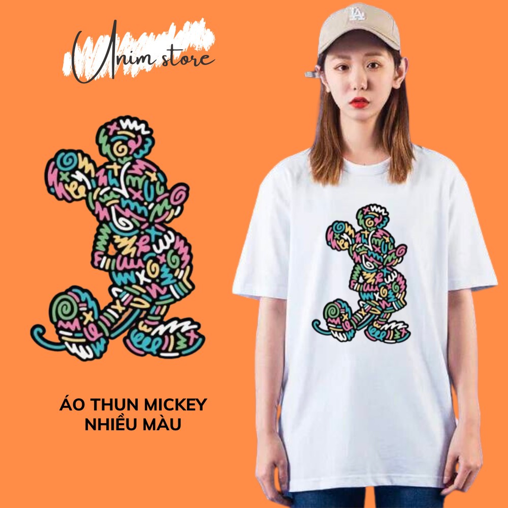[VẢI 250 GSM] Áo Thun Mickey Nhiều Màu Unisex Form Rộng 100% Cotton Định Lượng Vải 250 Gsm - APMK66