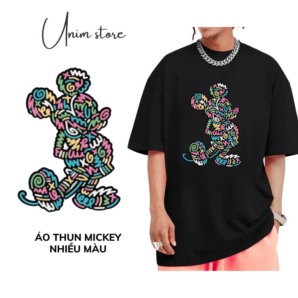 [VẢI 250 GSM] Áo Thun Mickey Nhiều Màu Unisex Form Rộng 100% Cotton Định Lượng Vải 250 Gsm - APMK66