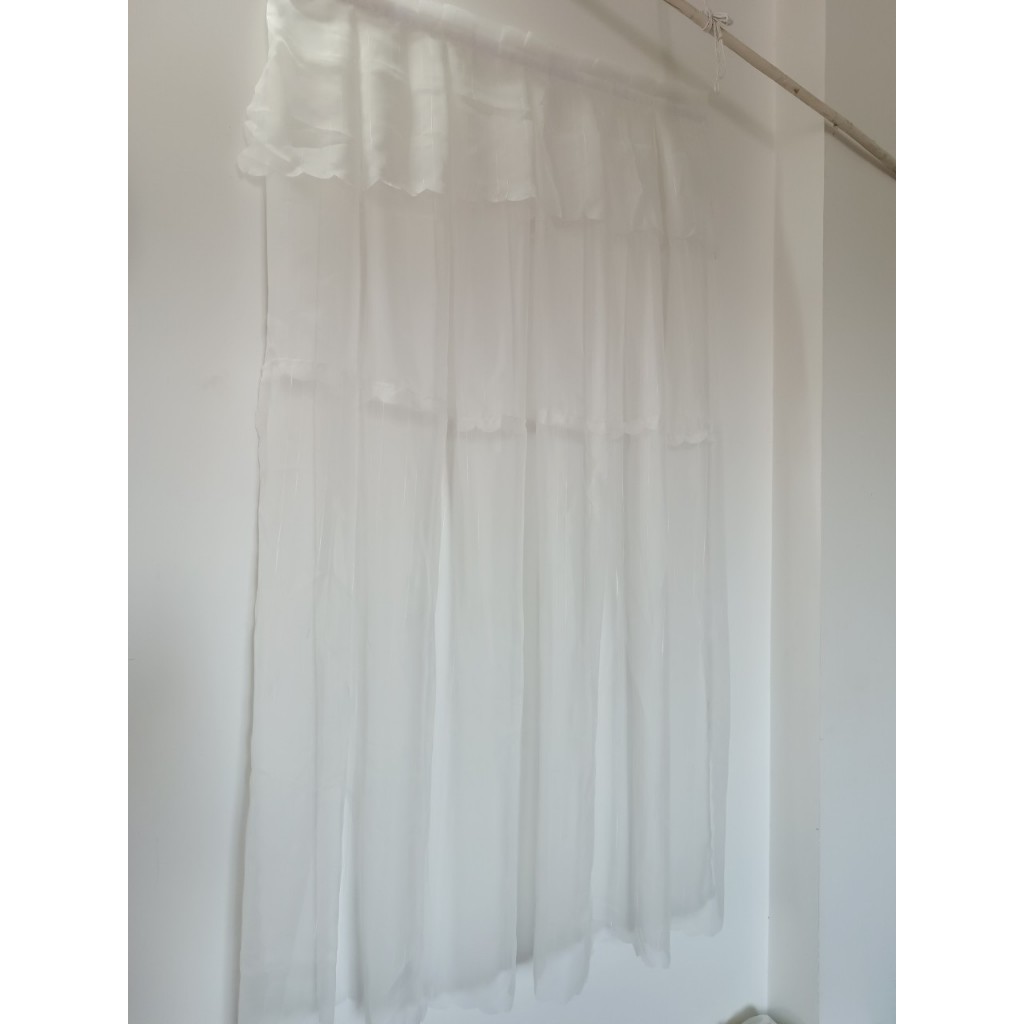 Rèm Voan Trắng Tinh nhún bèo Dán Tường, Decor Trang Trí Xinh Xắn Tiện ...