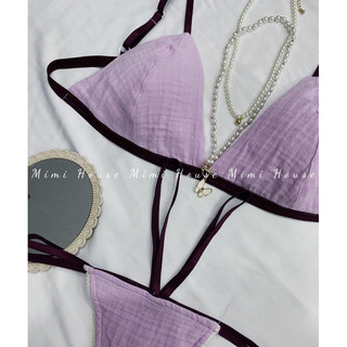 Set đồ lót không gọng, mút mỏng musline - Handmade by Mimi house