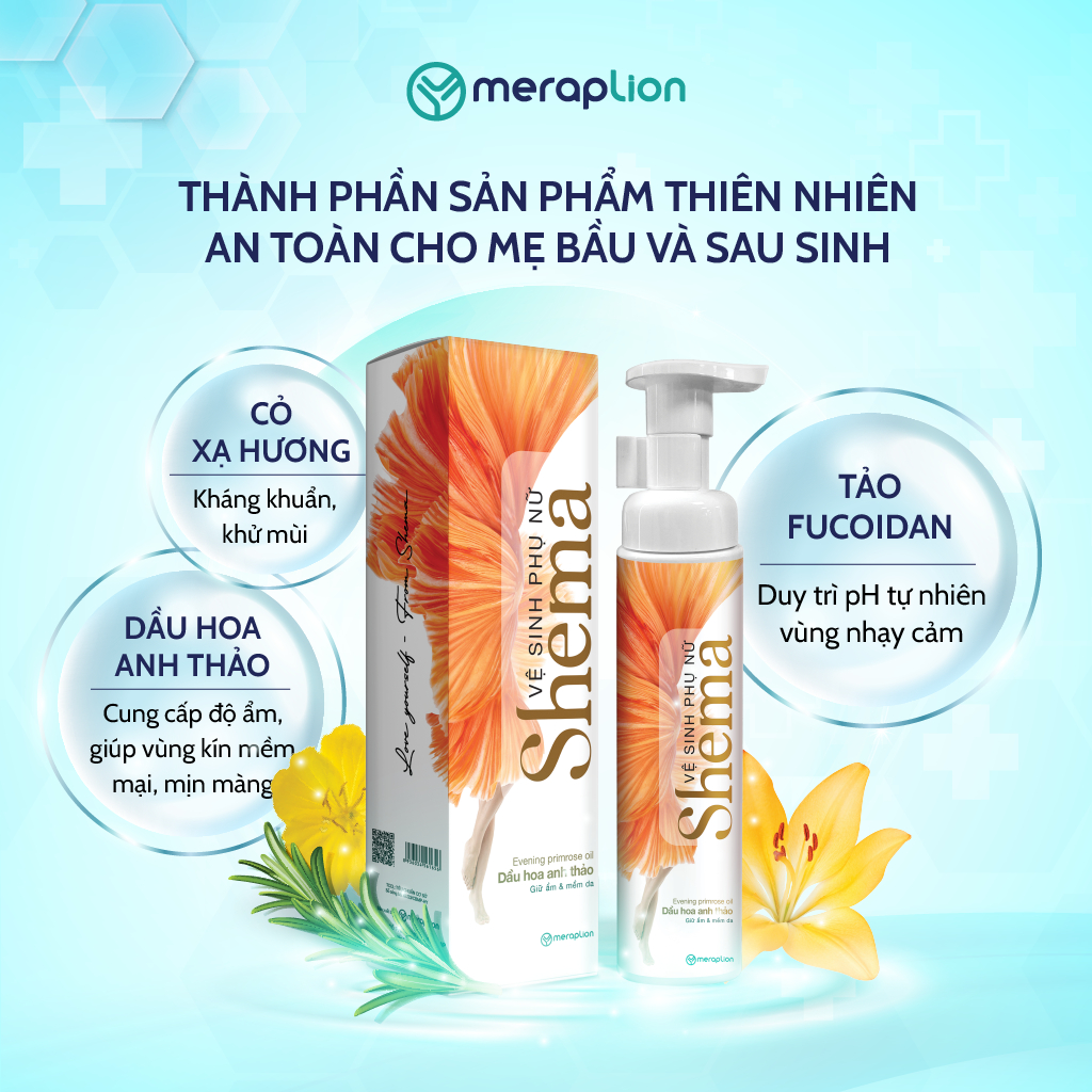 Bọt vệ sinh phụ nữ SHEMA 100ml giúp làm sạch dịu nhẹ, dưỡng ẩm và phục hồi làn da vùng nhạy cảm - T302105002