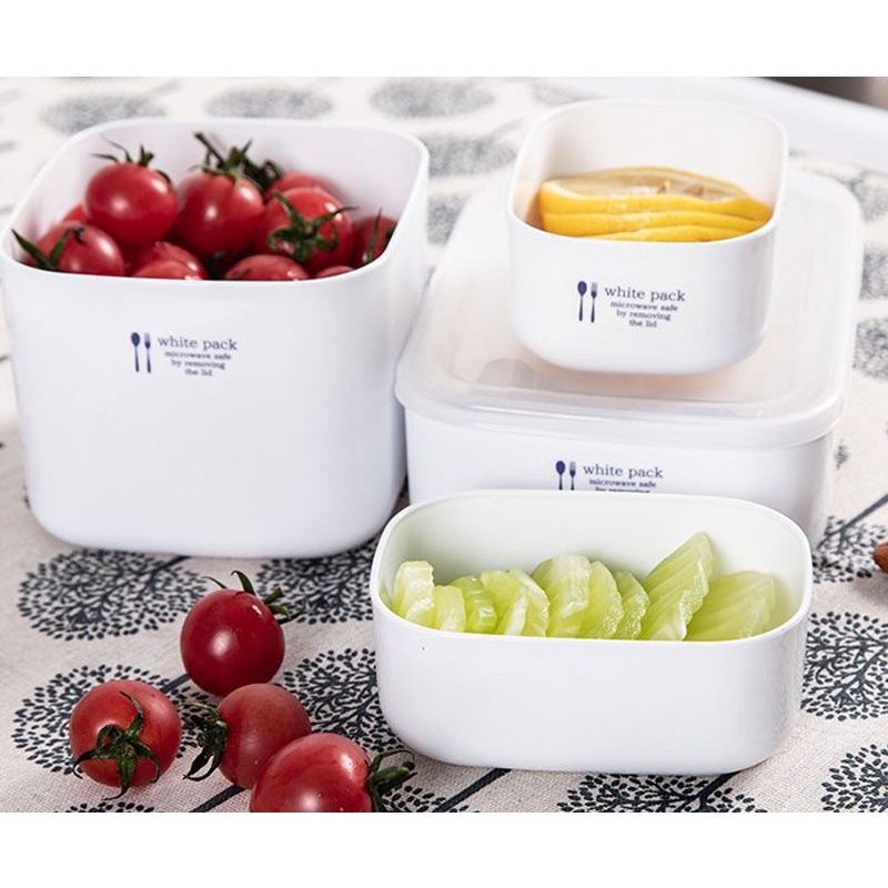 Hộp nhựa đựng thực phẩm White Pack nội địa Nhật Bản dung tích 280ml / 900ml / 1000ml