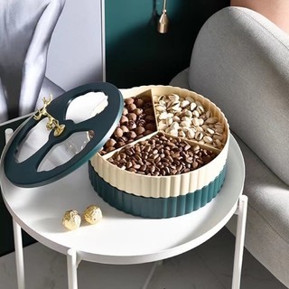 Khay Đựng Bánh Kẹo Tầng Con Hưu Vàng, Điêu Khắc Tinh Tế, Sang Trọng, Hàng Cao Cấp