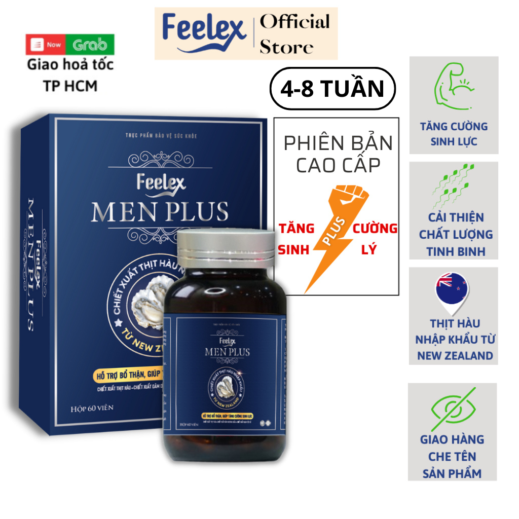 Viên uống tăng cường sinh lí nam giới Feelex Men Plus, tác dụng nhanh chóng hộp 60 viên