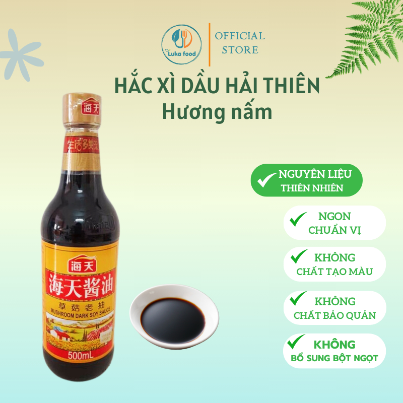 Hắc Xì Dầu Hải Thiên Hương Nấm (500ml) – Bí Quyết Cho Món Kho Chuẩn Vị Hoa
