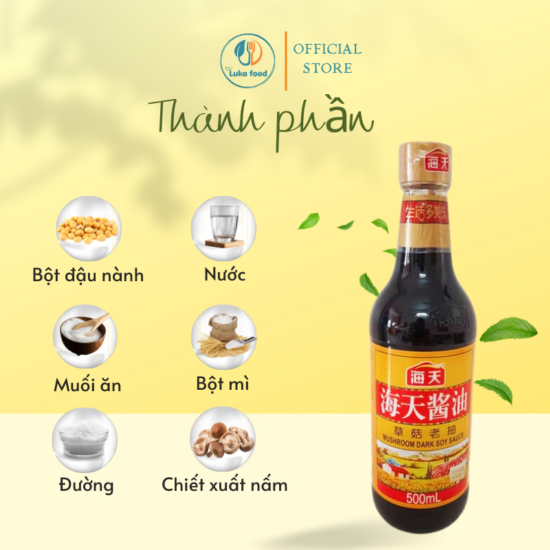 Hắc Xì Dầu Hải Thiên Hương Nấm (500ml) – Bí Quyết Cho Món Kho Chuẩn Vị Hoa