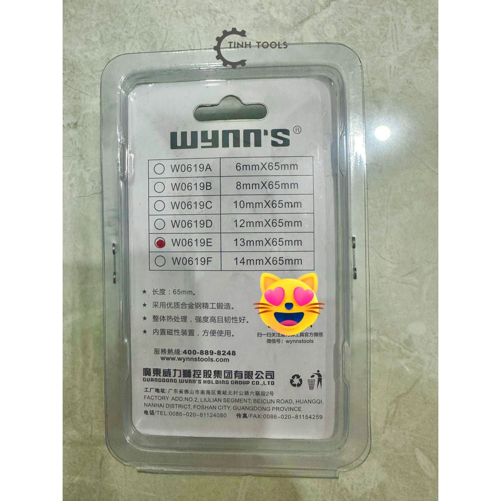 (LẺ 1 CÁI) Đầu bắn tôn | Đầu xiết tôn (tole) hiệu Wynn's đủ size 8mm, 10mm, 12mm, 13mm