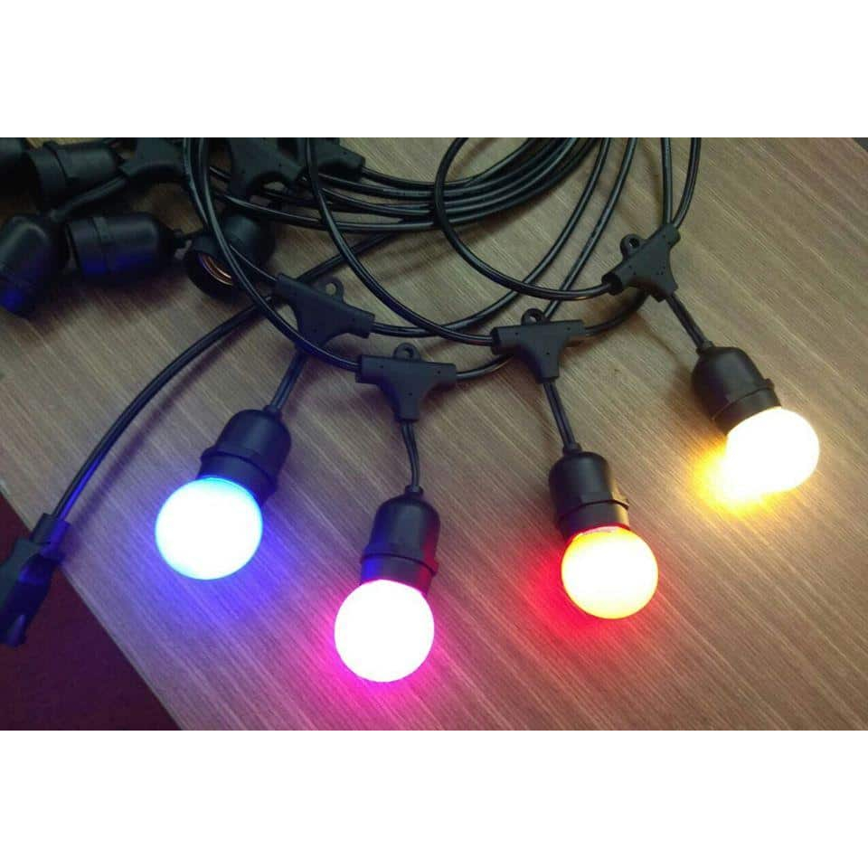 Bộ Dây đui đèn Qled trang trí ngoài trời chống nước lõi đồng dùng cho quán cà phê, trà chanh,... 5m/7,5m/10m kèm bóng