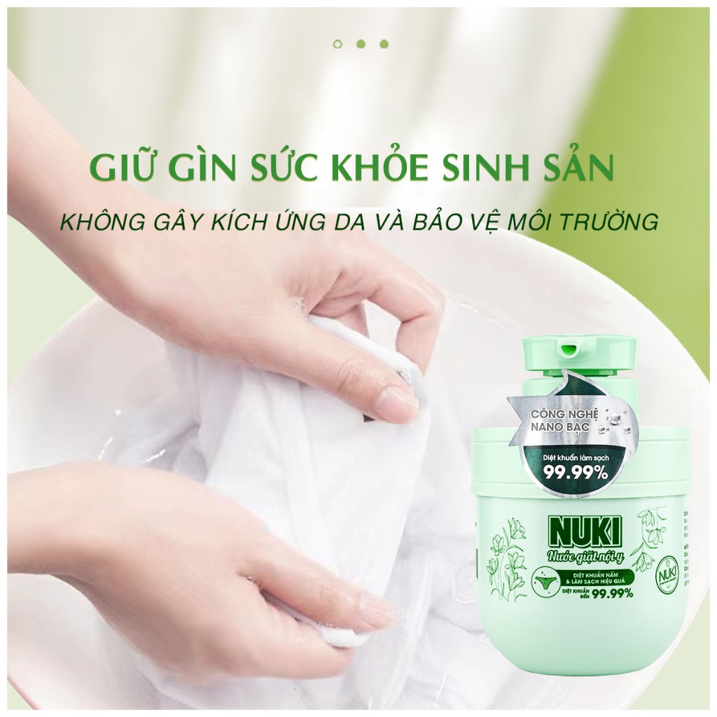Nước Giặt Đồ Lót Chuyên Dụng Nuki Diệt Khuẩn Công Nghệ Nano Bạc - Chai 300ml An Toàn Cho Da Nhạy Cảm Không Gây Kích Ứng