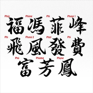 Tem Tên Chữ P Hoa Thư Pháp Decal PVC Chất Liệu Siêu Dày Chống Thấm Nước