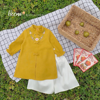 Áo dài Tết thêu cho bé gái 1-6 tuổi (9-26kg) N0061