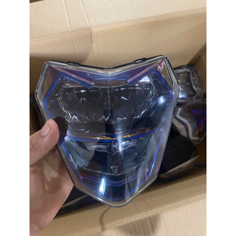 Đèn Led Zinpat 2 tầng xe điện xmen đen khói + Titan( DC 12v lắp cho mặt ...