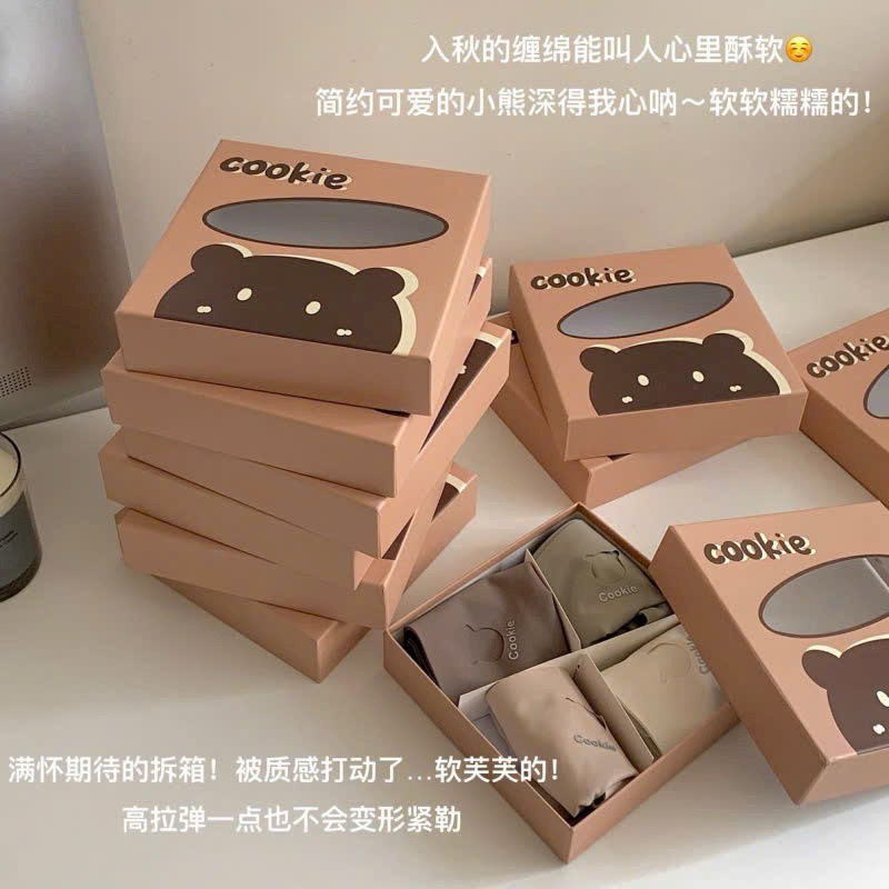 HỘP 4 QUẦN LÓT GẤU COOKIE ĐÚC SU KHÔNG VIỀN