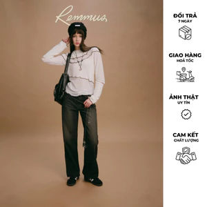 Quần jeans loang dáng suông Remmus cho nữ