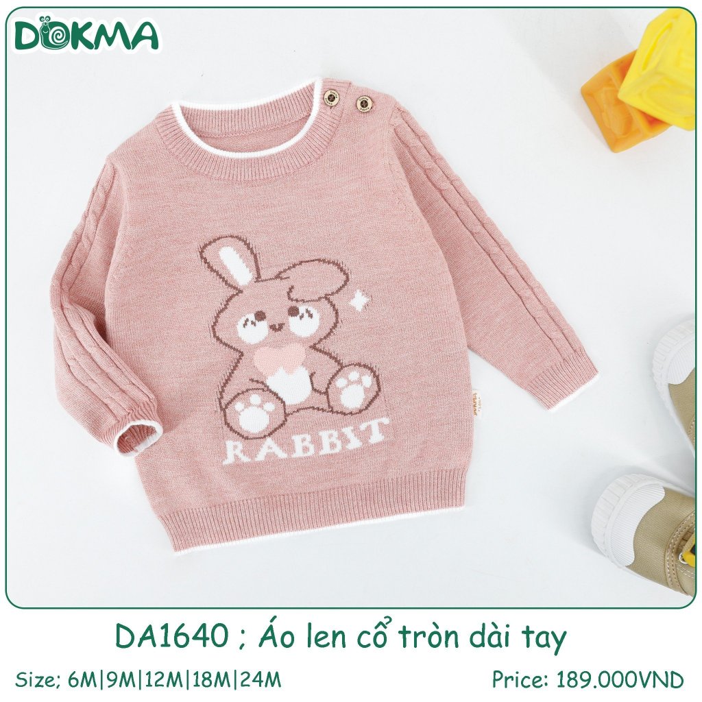 (6-12kg, 3-24M) Áo Len Dokma Cổ Tròn Hình Động Vật Ngộ Nghĩnh DA1640 DA1641