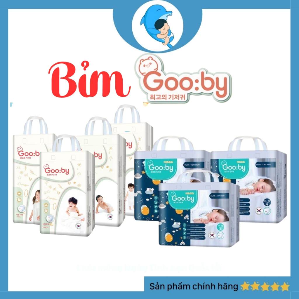 [CHƯƠNG TRÌNH MỚI] Tã/bỉm quần dán Gooby Premium size M32/L28/XL26/XXL24 chống tràn hiệu quả cho bé từ 6-24kg MECAHEO