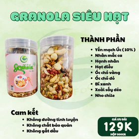 Combo 3 hộp Granola Siêu Hạt 90% hạt dinh dưỡng