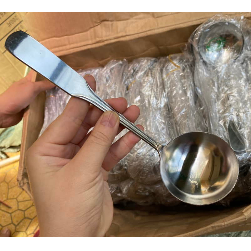 Muôi canh INOX 20cm - muỗng múc chè cán ngắn | Shopee Việt Nam