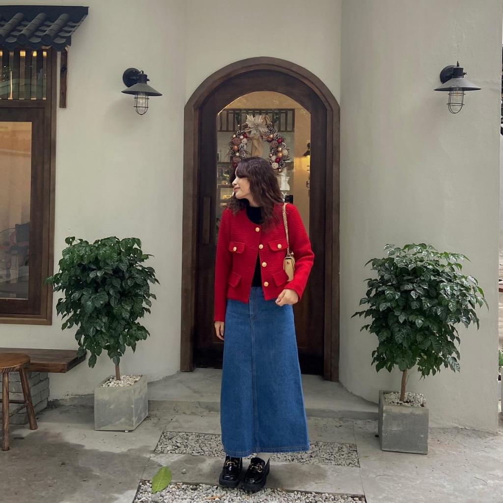 Áo Dạ Tweed Cúc Đồng Brand SDD QC CAO CẤP - SANA CLOSET