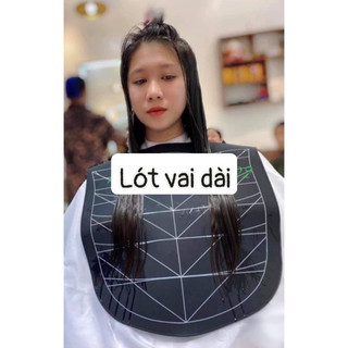 Bạt choàng cao su non chuyên cắt tóc dài,Lót vai cắt tóc dài cao cấp có kẻ vạch