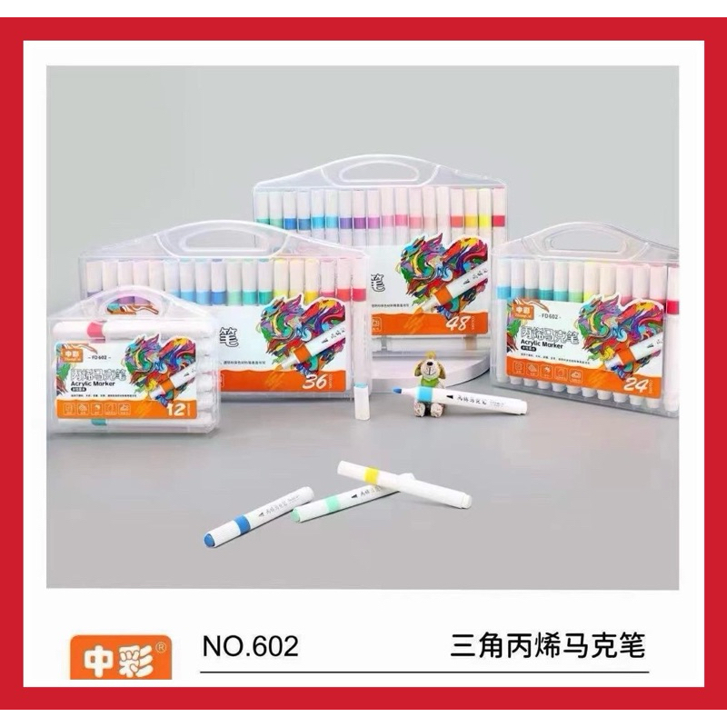 MÀU DẠ ACRYTIC MARKER FD602 12 MÀU - VPP QUỐC HUY.
