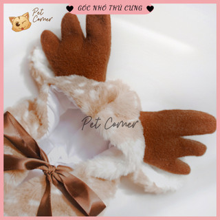Áo choàng tuần lộc ấm áp, mềm mại cho thú cưng, áo noel cực xinh cho chó mèo