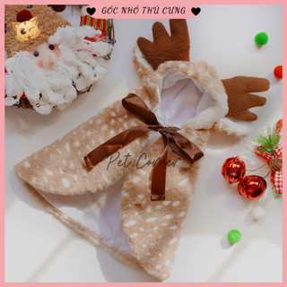 Áo choàng tuần lộc ấm áp, mềm mại cho thú cưng, áo noel cực xinh cho chó mèo