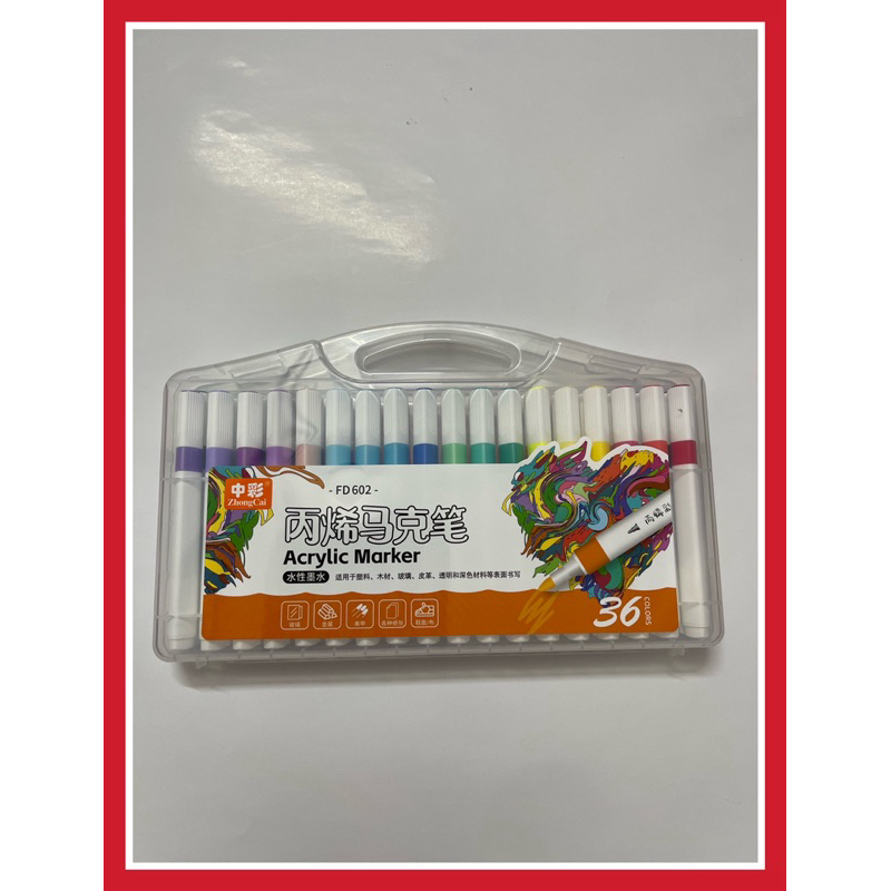 BÚT MÀU DẠ ACRYLIC MARKER DIY HL-5013, 36 MÀU - VPP QUỐC HUY.