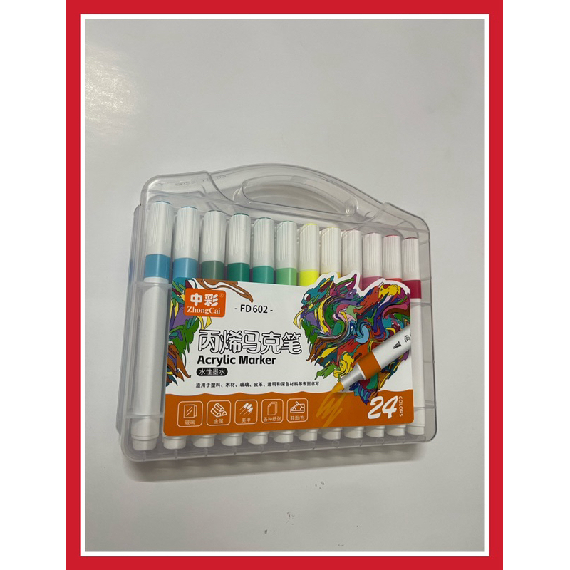 BÚT MÀU DẠ ACRYLIC MARKER HL-5012 , 24 MÀU - VPP QUỐC HUY.