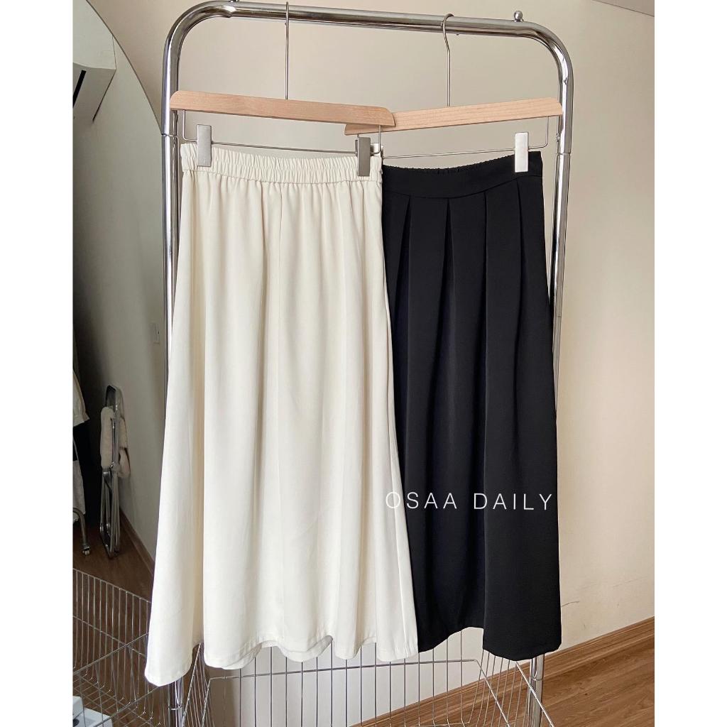 Chân váy xếp ly, chân váy chất dày dặn cạp mix chun - SANA CLOSET