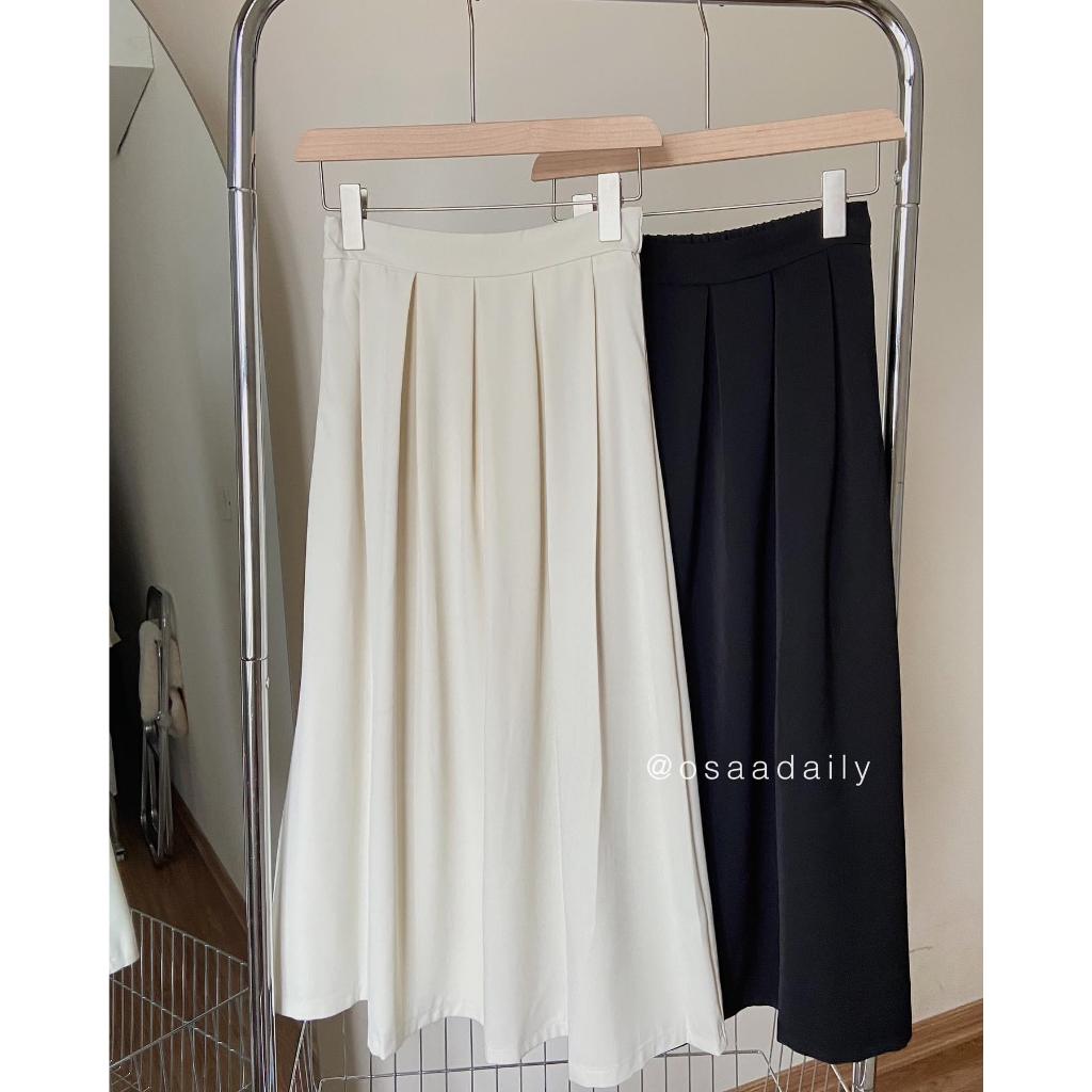 Chân váy xếp ly, chân váy chất dày dặn cạp mix chun - SANA CLOSET