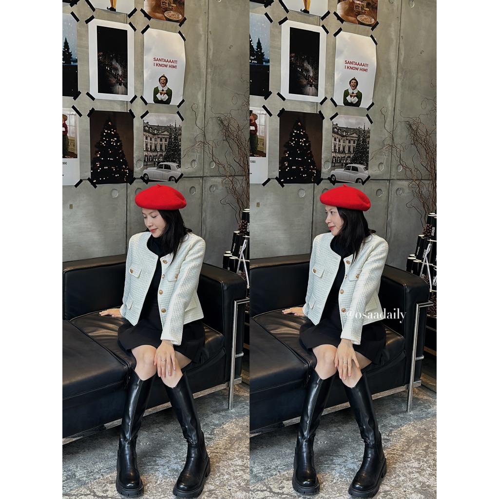 Áo Dạ Tweed Cúc Đồng Brand SDD QC CAO CẤP - SANA CLOSET