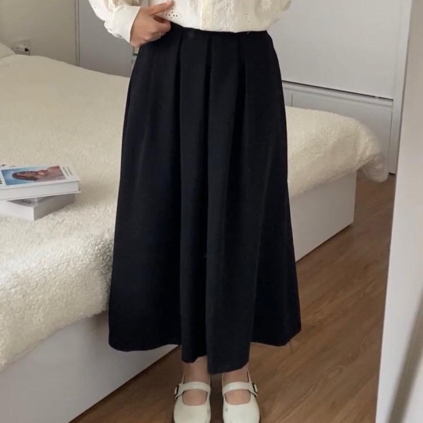 Chân váy xếp ly, chân váy chất dày dặn cạp mix chun - SANA CLOSET