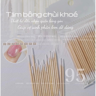 Tăm bông chùi khoé , chùi lem viền móng 2 đầu - set 100 cây