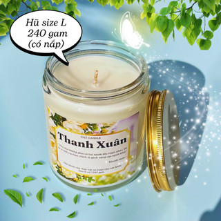 Nến Thơm Thư Giãn Giảm Stress - Sáp Thực Vật An Toàn Cho Sức Khoẻ - Toả Hương Tốt - Lưu Hương Lâu - Cát Candle