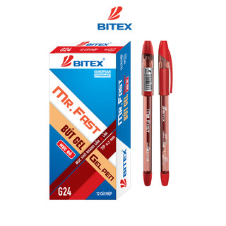 Combo 6/12 Bút Gel Bitex G24 Mực Xanh 0.7mm | Viết Êm Trơn, Nhanh Khô, Không Lem | Bút Văn Phòng – Học Sinh