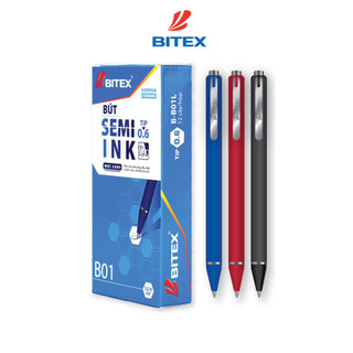 Bút Lông bi Bitex B01 ngòi 0.6mm mực xanh, đỏ, đen