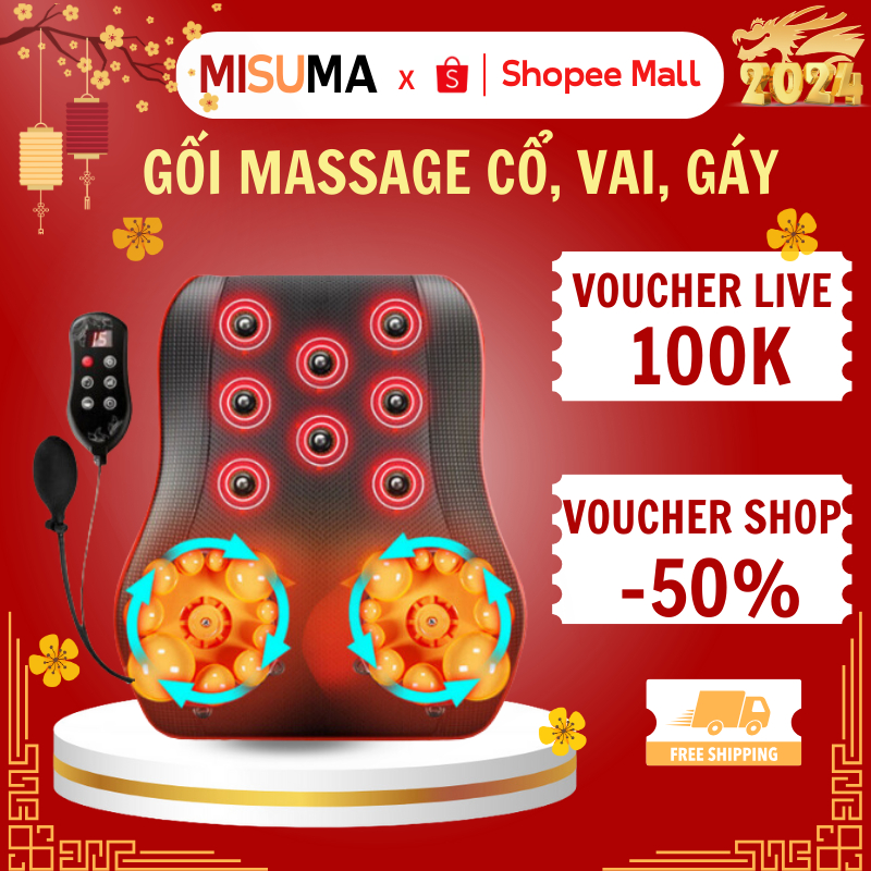 Gối Massage Cổ Vai Gáy , Máy Massage Hồng Ngoại KL-19 Hỗ Trợ Mát Xa Toàn Thân Tiện Lợi ( Bảo Hành 12 Tháng)