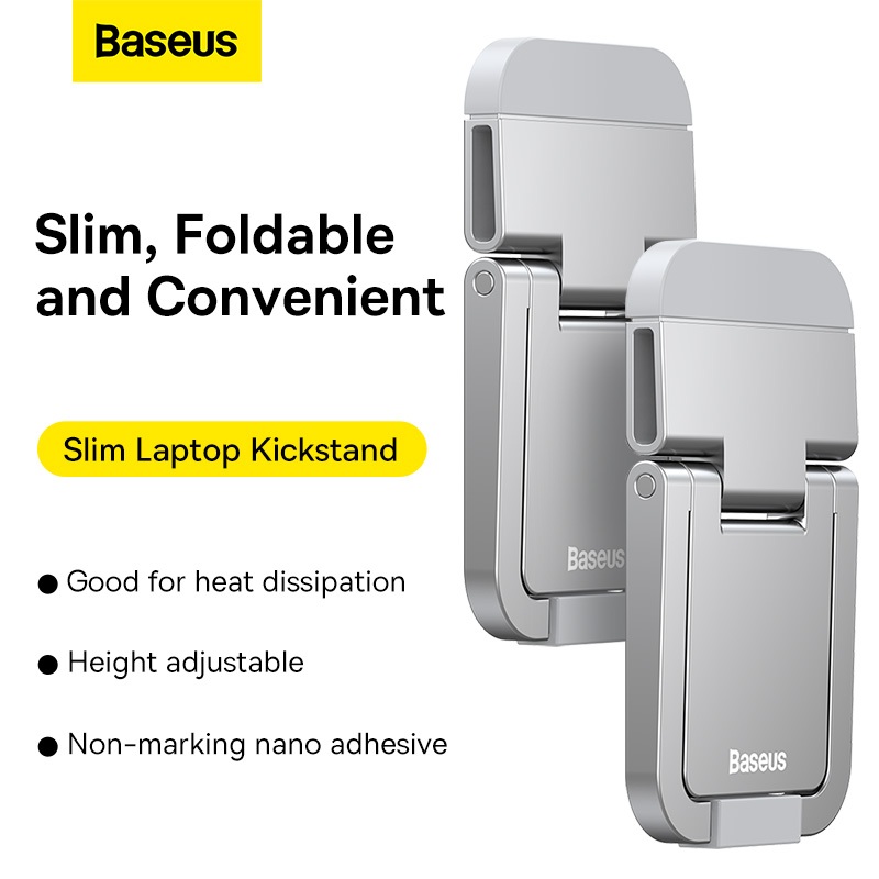 BASEUS Bộ 2 giá đỡ laptop mini Baseus mỏng có thể gập lại Giá đỡ bàn phím nhôm cho Macbook Xiaomi Notebook