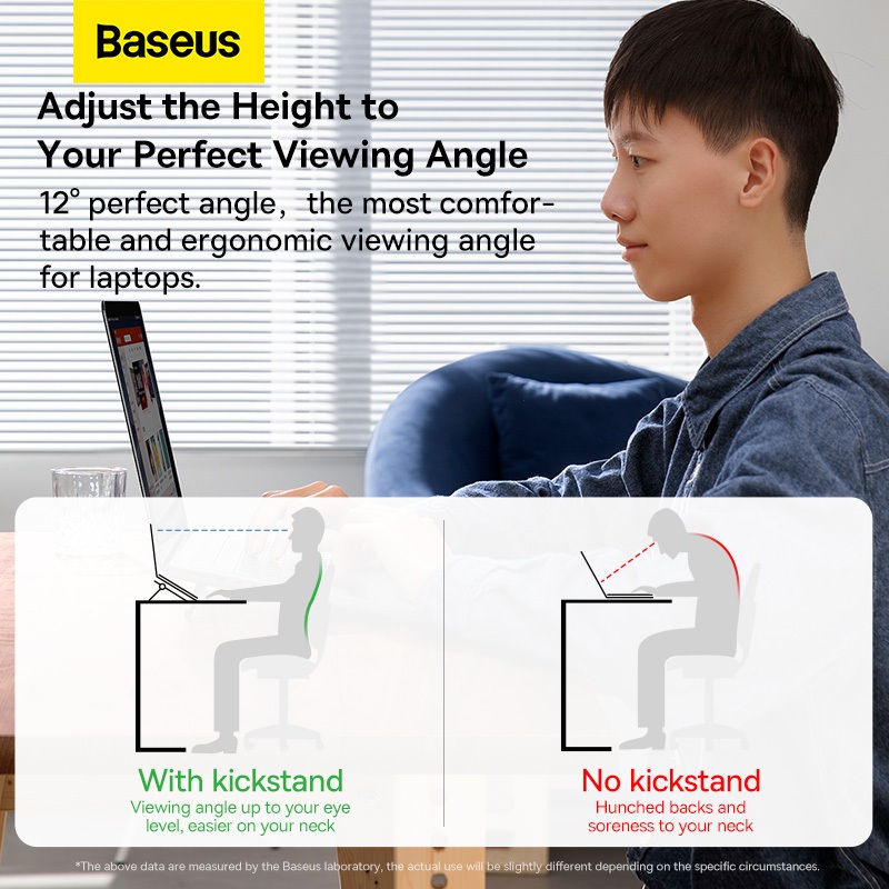 BASEUS Bộ 2 giá đỡ laptop mini Baseus mỏng có thể gập lại Giá đỡ bàn phím nhôm cho Macbook Xiaomi Notebook