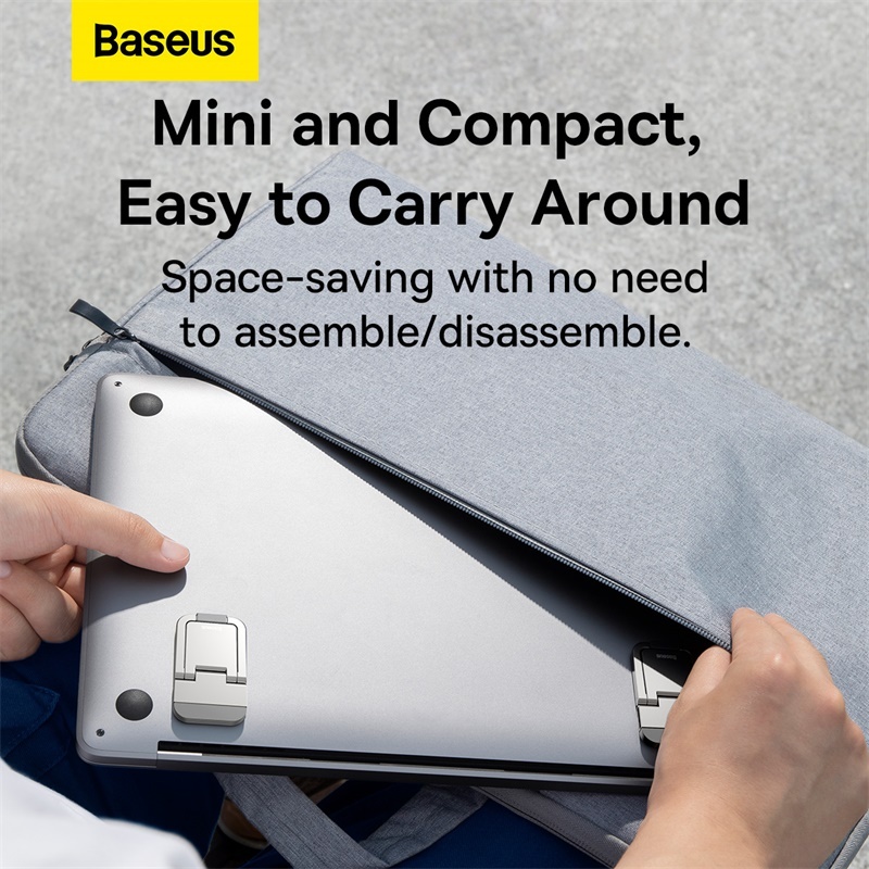 BASEUS Bộ 2 giá đỡ laptop mini Baseus mỏng có thể gập lại Giá đỡ bàn phím nhôm cho Macbook Xiaomi Notebook