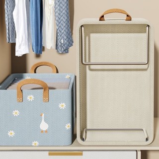 Hộp Đựng Quần Áo Khung Thép Hộp Vải Có Quai Xách Đựng Đồ Chắc Chắn Hình Hoa 47x28x20cm