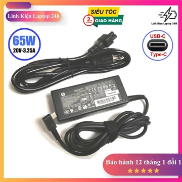 Sạc Dùng Cho ZIN Laptop HP 65W 20V 3.25A USB Type C dành cho HP EliteBook X360, HP Envy X360 13 15 TPN-CA10